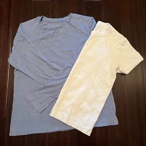 Uniqlo bundle Medium blue long sleeve and Small white short sleeve shirt